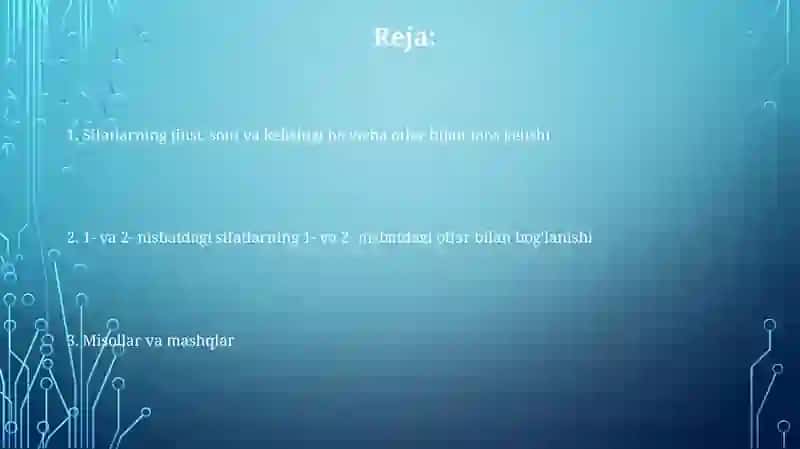 Turlanishdagi sifatlarning otlar bilan mos kelayotgani 2