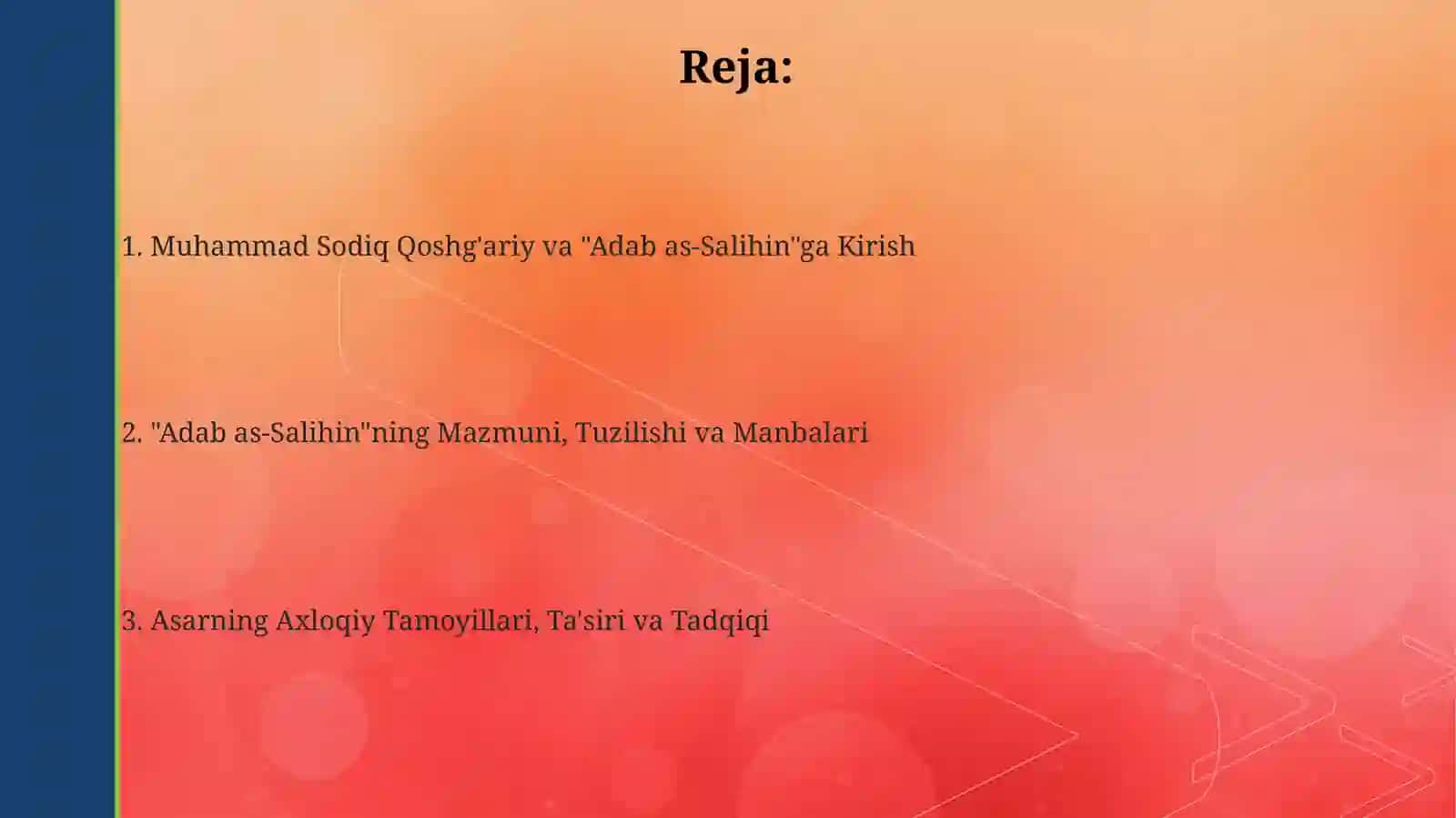 Muhammad Sodiq Qoshg'ariy va "Adab as-Salihin"ga Kirish 2