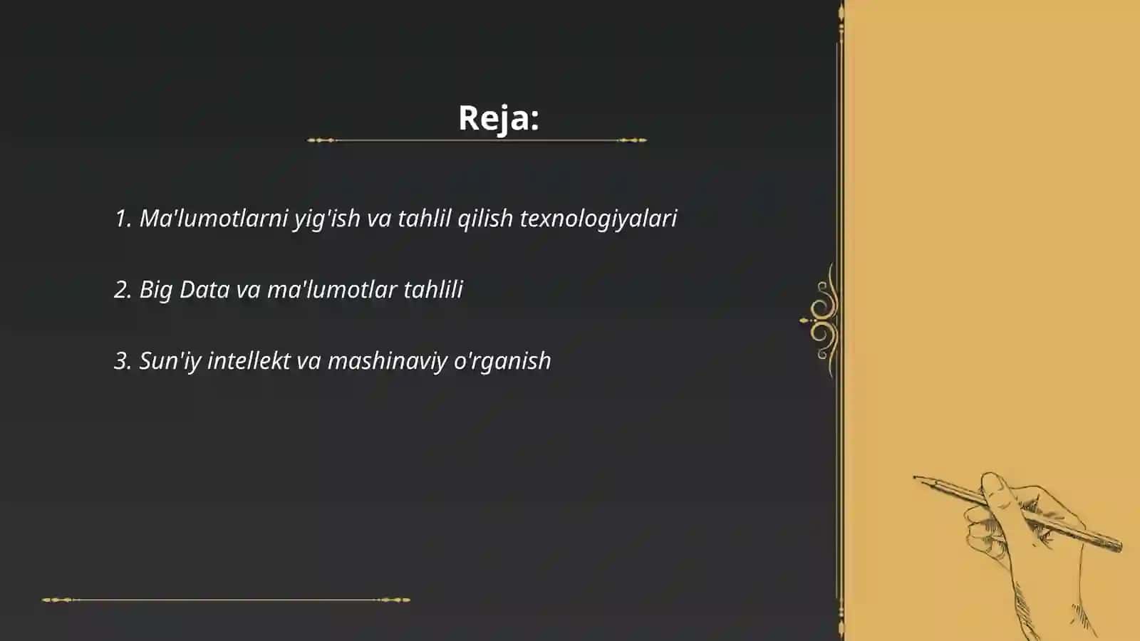 Ma'lumotlarni yig'ish va tahlil qilish texnologiyalari 2