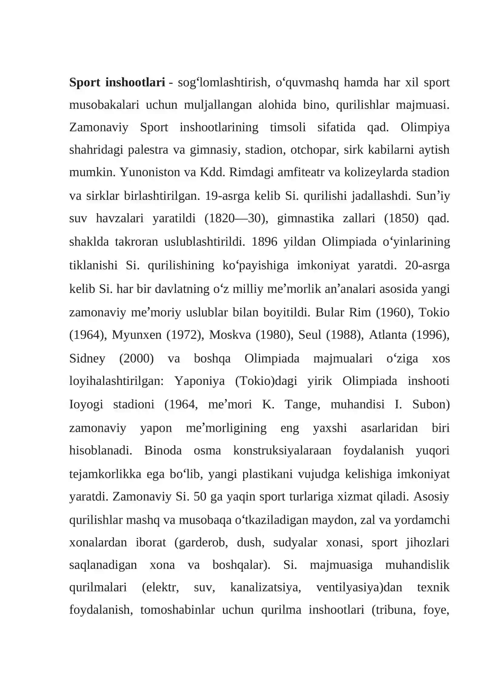 Xozirgi zamon sport inshoatlari 2