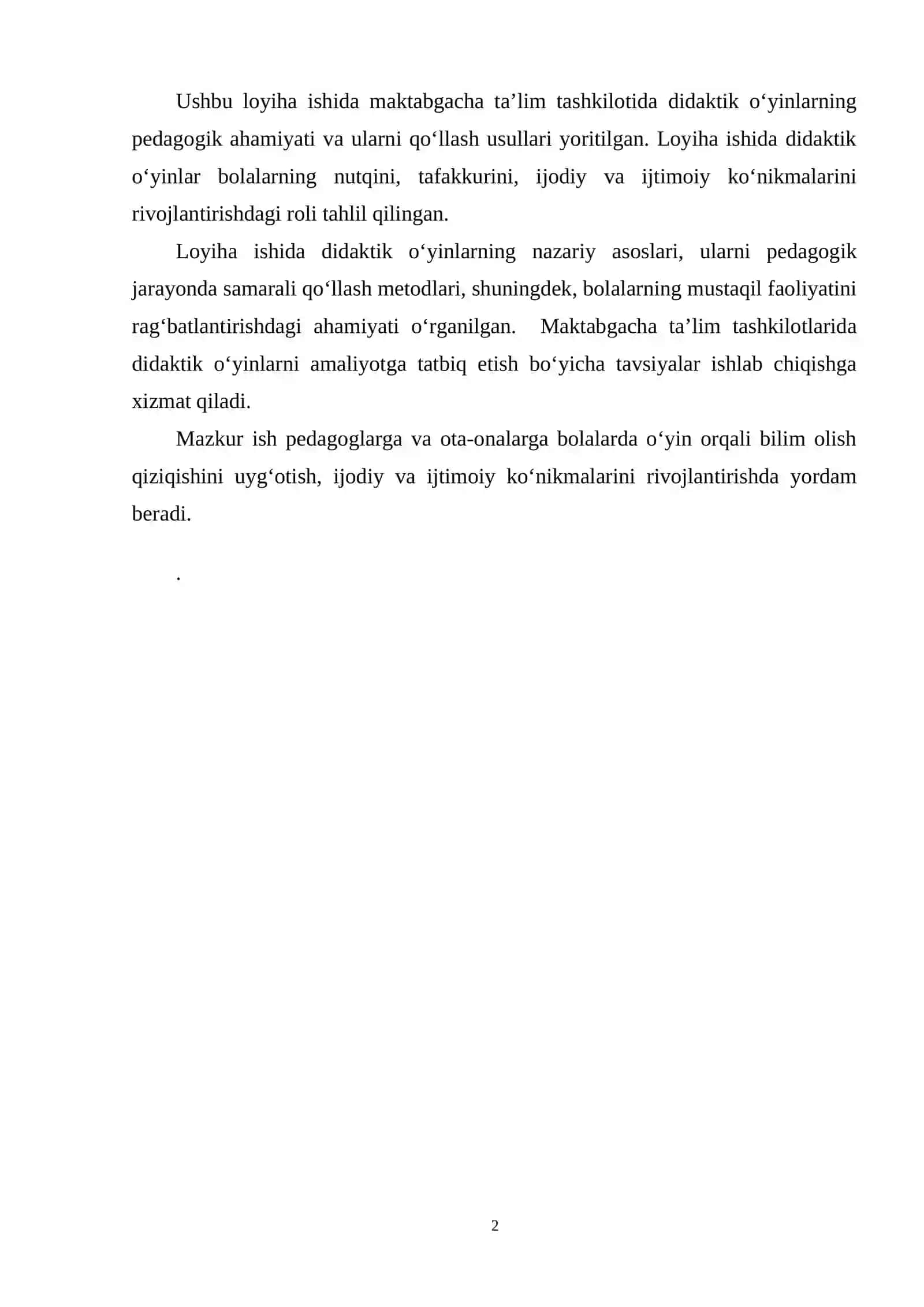Maktabgacha ta’lim tashkilotlarida Didaktik o‘yinlarning bola shaxsini shaklantirishdagi o‘rni 2