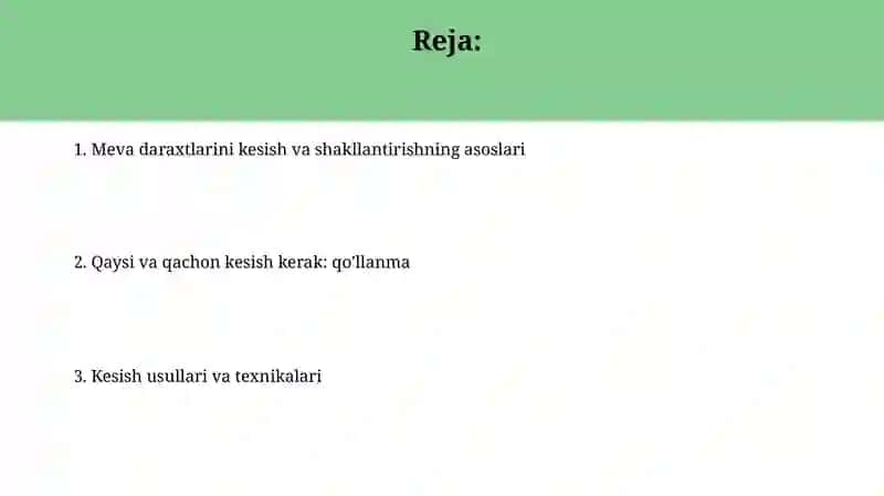 Mevali daraxtlarni kesish va qirqish 2