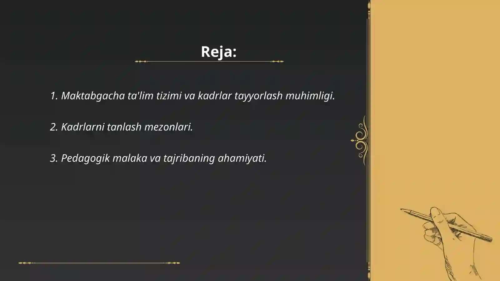 Maktabgacha talim tizimida kadrlarni tayorlash va sohaga qabul kilishga kuyiladigan talablar 2