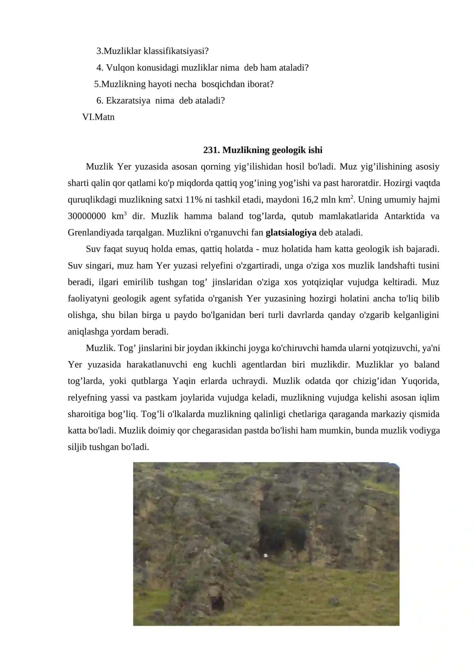 Muzlikning geologik ishi 2
