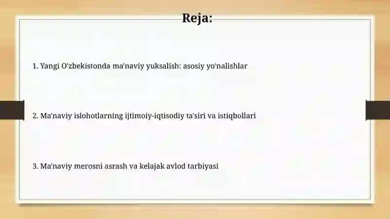 Yangi O'zbekistonda amalga oshirilayotgan ma'naviy o'zgarishlar 2