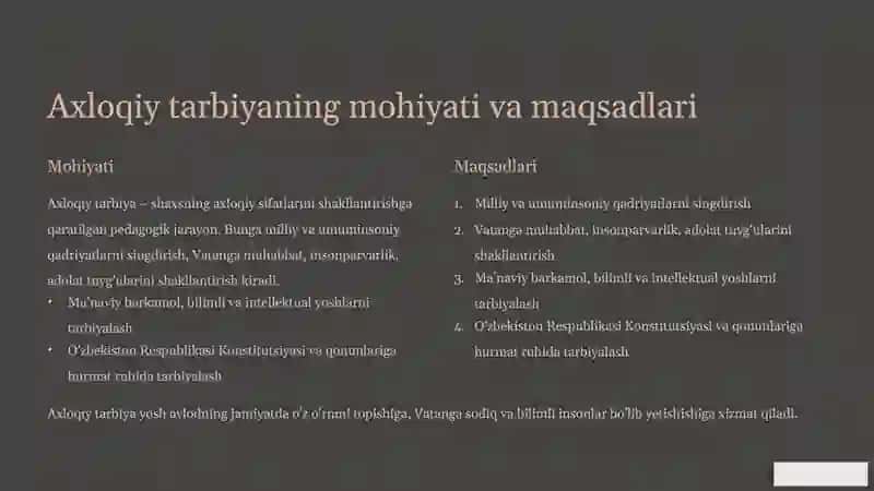 Yoshlar axloqiy tarbiyasi: dolzarb masalalar 2