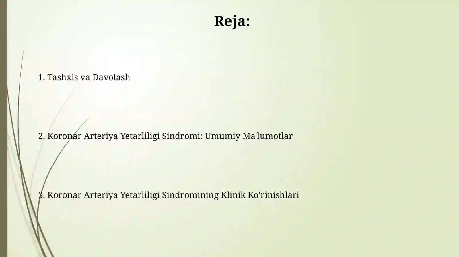 Asosiy klinik sindromlar. Koronar tomiryetishmovchiligisindromi 2