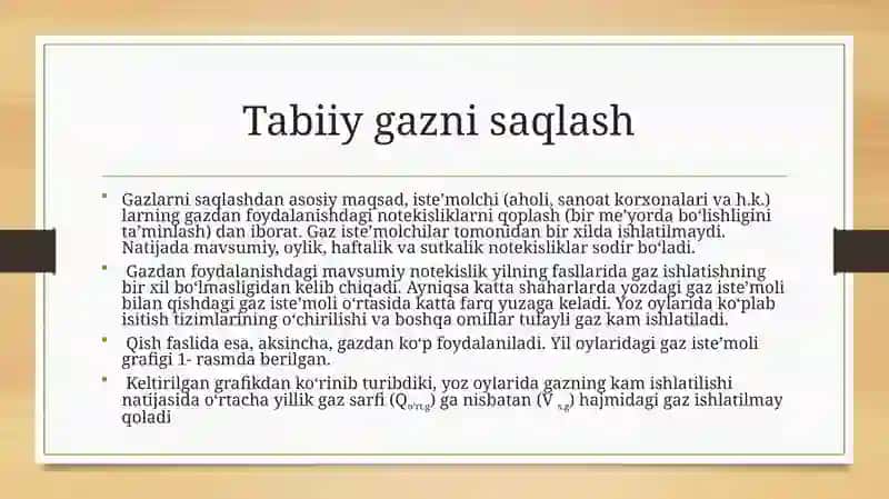 Yer osti gaz omborini tuzish va ishlatish 2