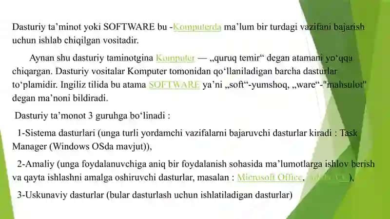 Moliyaviy amaliyotda qo'llaniladigan dasturiy ta'minotlar va ularning ishlashtexnologiyalari 2
