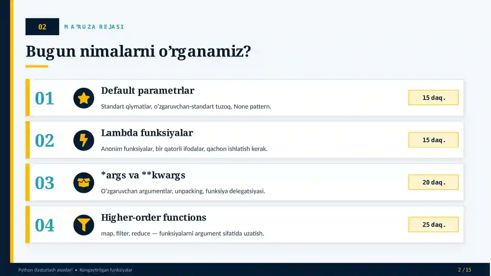 Kengaytirilgan funksiyalar 2
