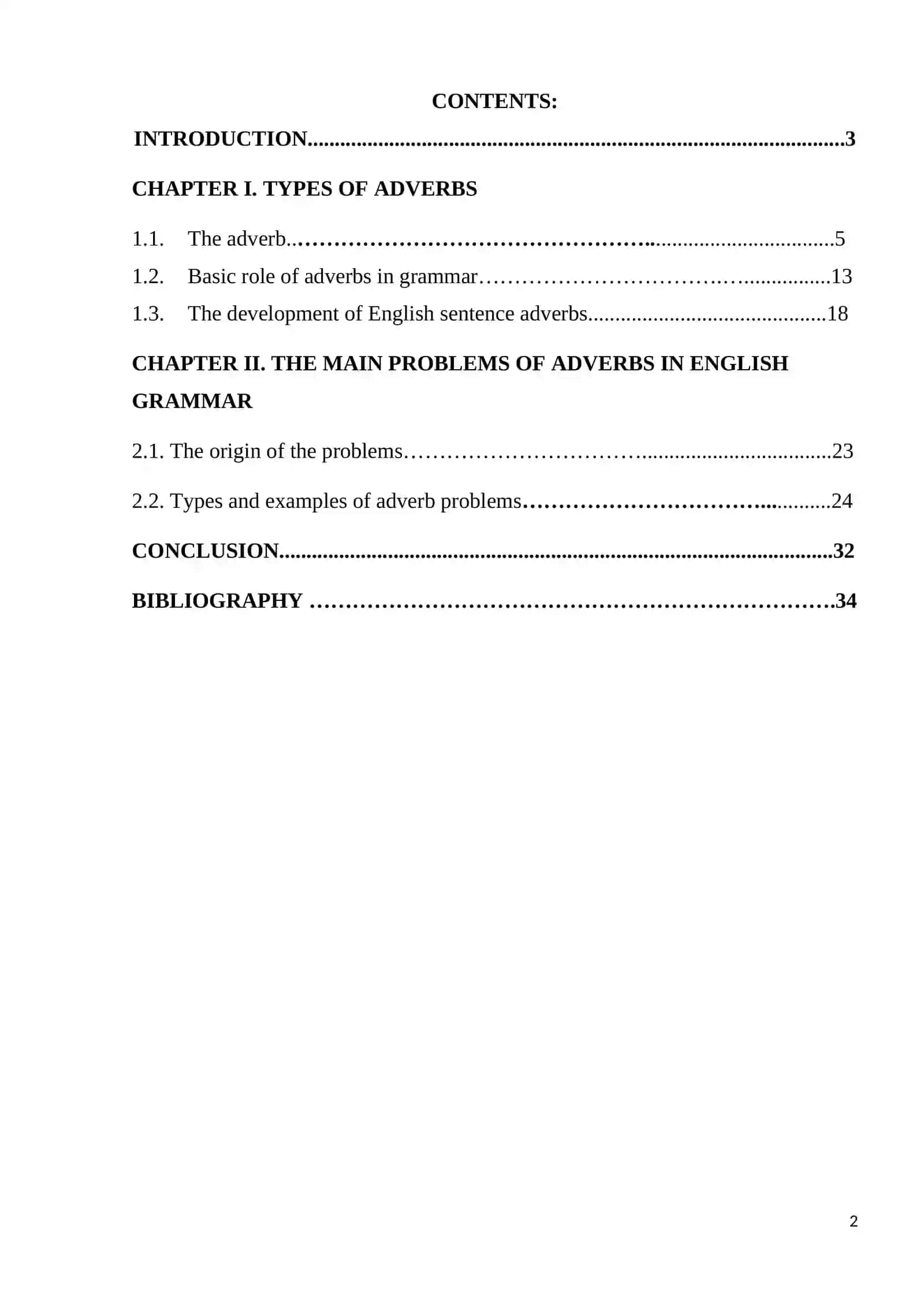 THE PROBLEMS OF THE ADVERB IN PRESENT DAY ENGLISH 2