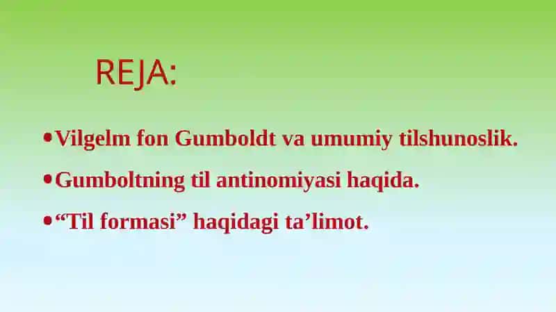 V.Gumboldt va umumiy tilshunoslik 2