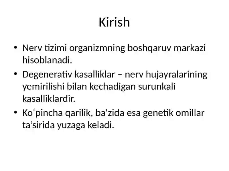 Nerv sistemasining degenerativ kasalliklari 2