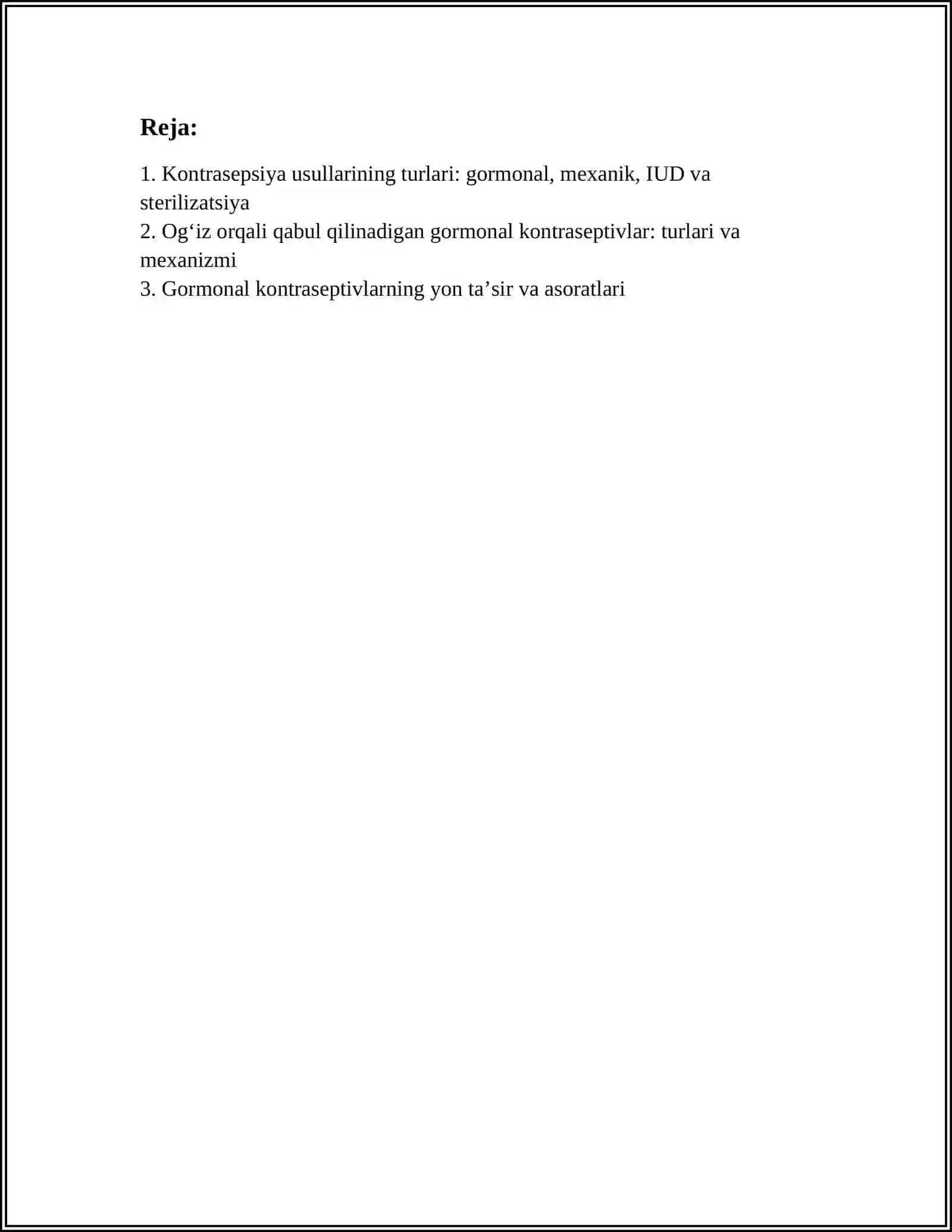 KONTRASEPSIYA VOSITALARI.PROBIOTIK VA PREBIOTIKLAR 2