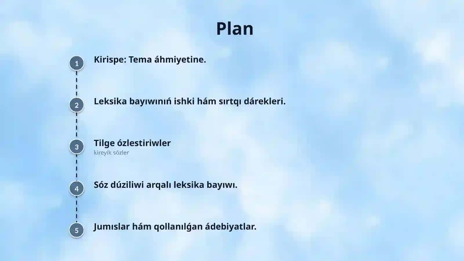 Qaraqalpaq tili leksikasınıń bayıw derekleri. 2