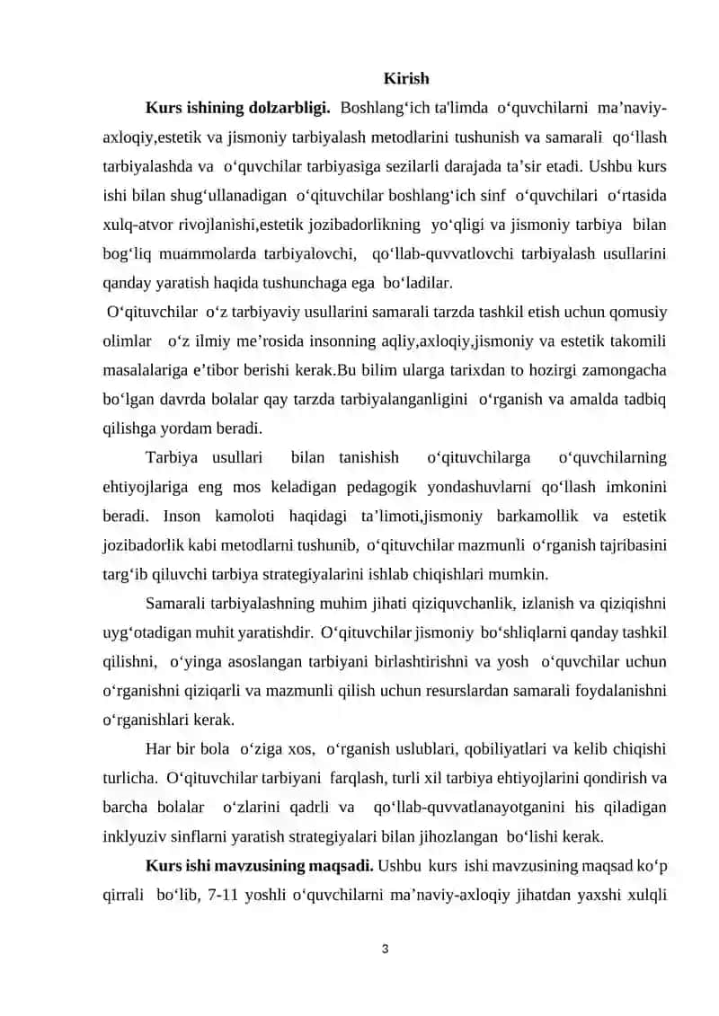 Boshlang‘ich sinf o‘quvchilarini ma’naviy-axloqiy, estetik va jismoniy jihatdan tarbiyalash asoslari 2