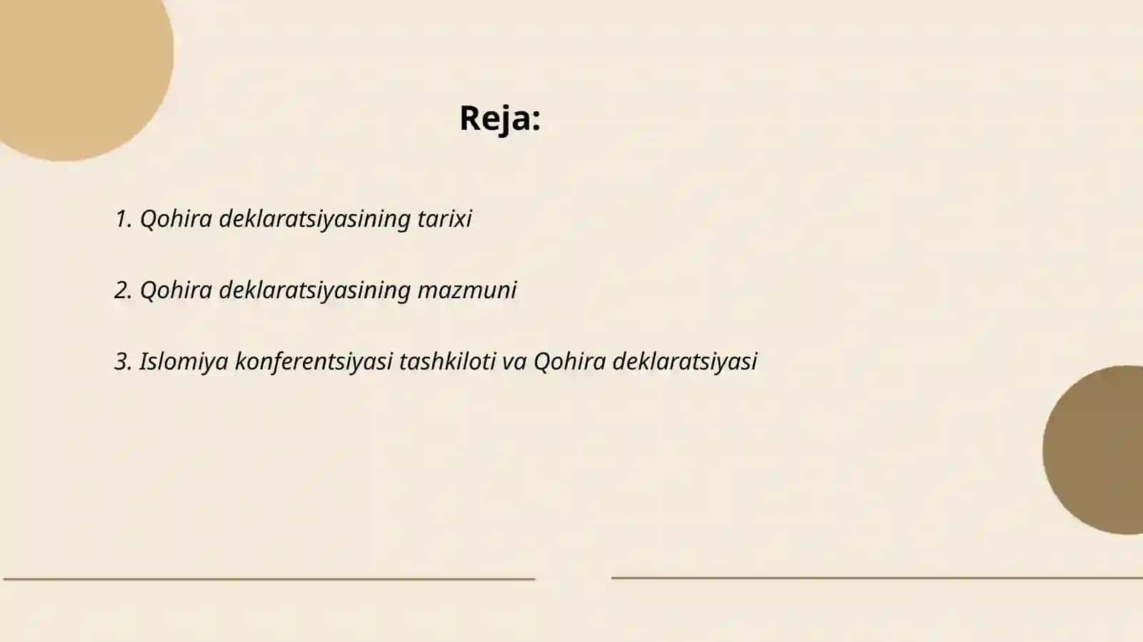 Qohira deklaratsiyasi tarixi va mazmuni 2