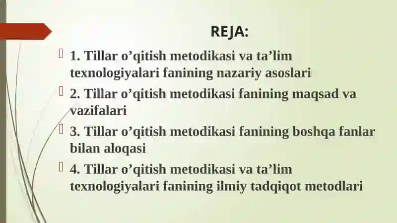 Tillar o’qitish mеtоdikаsi va ta’lim texnologiyalari 2