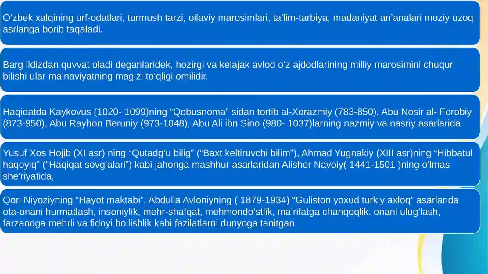 Milliy urf odat, qadriyat va an'analar - tarbiya asosi 2