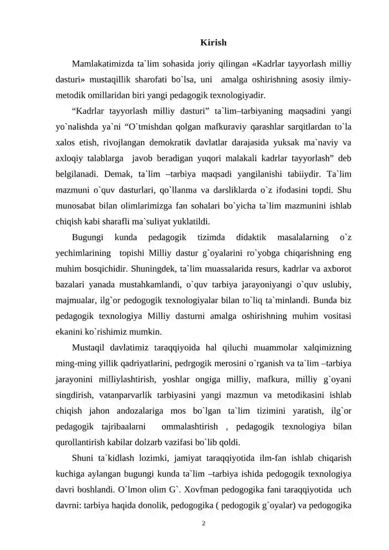 Kadrlar tayyorlash milliy dasturi 2