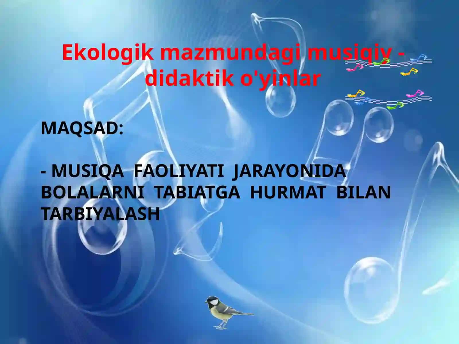 Ekologik mazmundagi musiqiy - didaktik o'yinlar 2