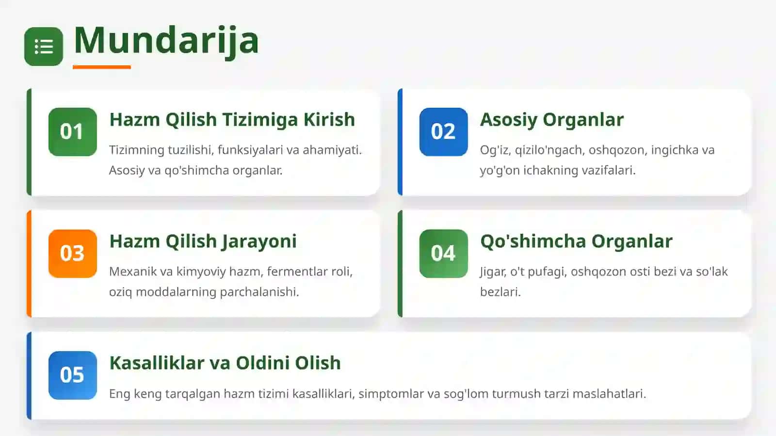 ANATOMIYA VA FIZIOLOGIYA Hazm Qilish Tizimi 2