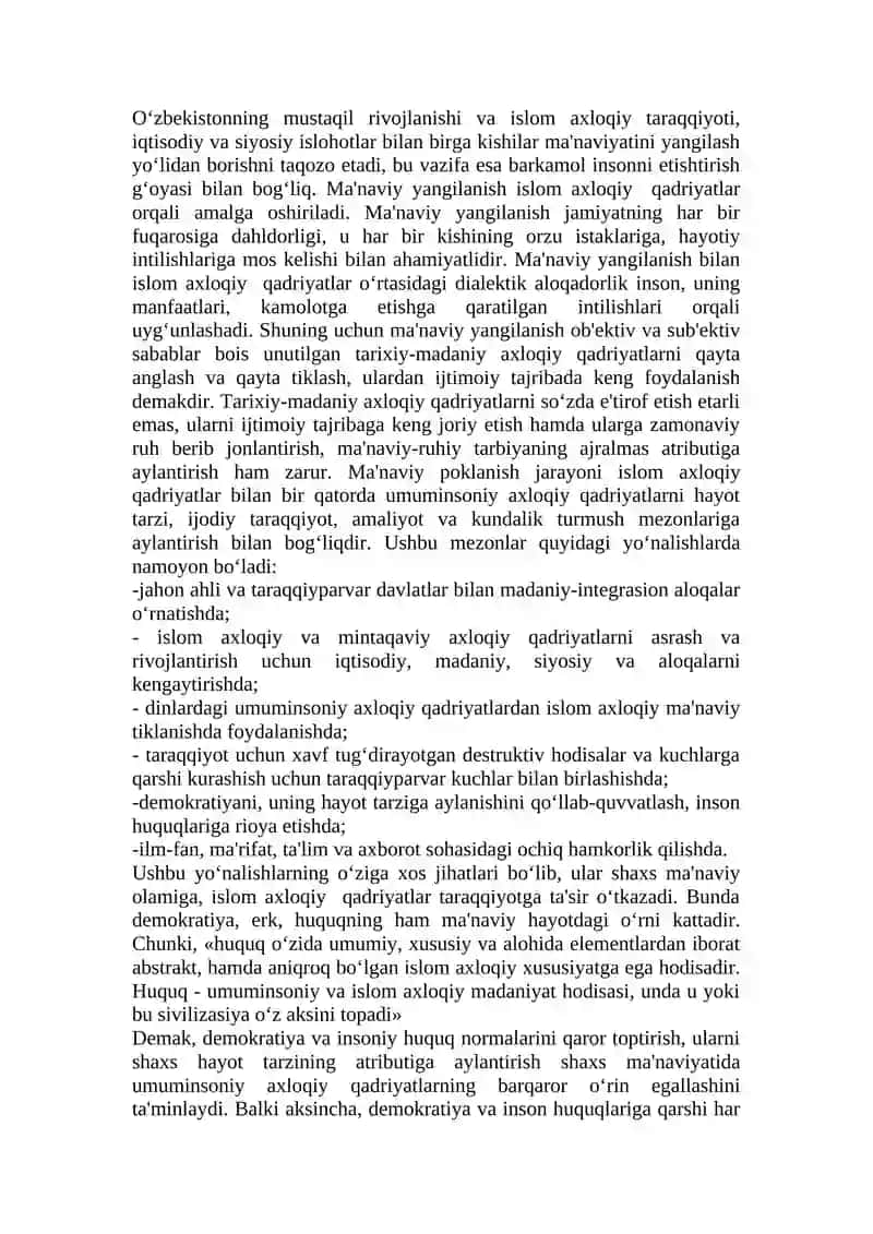 Islom qadriyatlari va ma’rifati 2