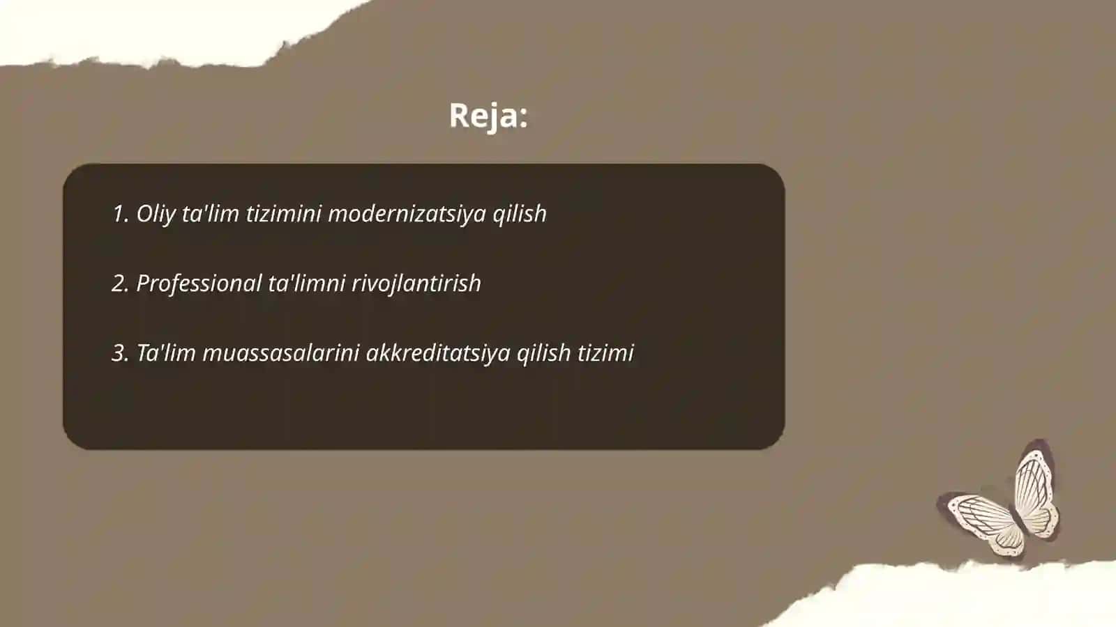 Oliy ta'lim tizimini modernizatsiya qilish 2