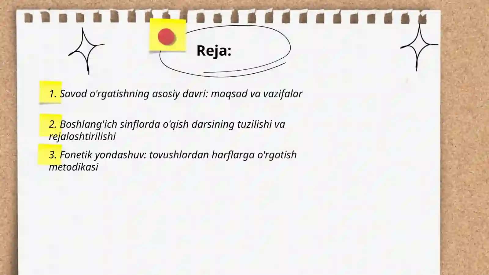 Savod o'rgatishning asosiy davri 2