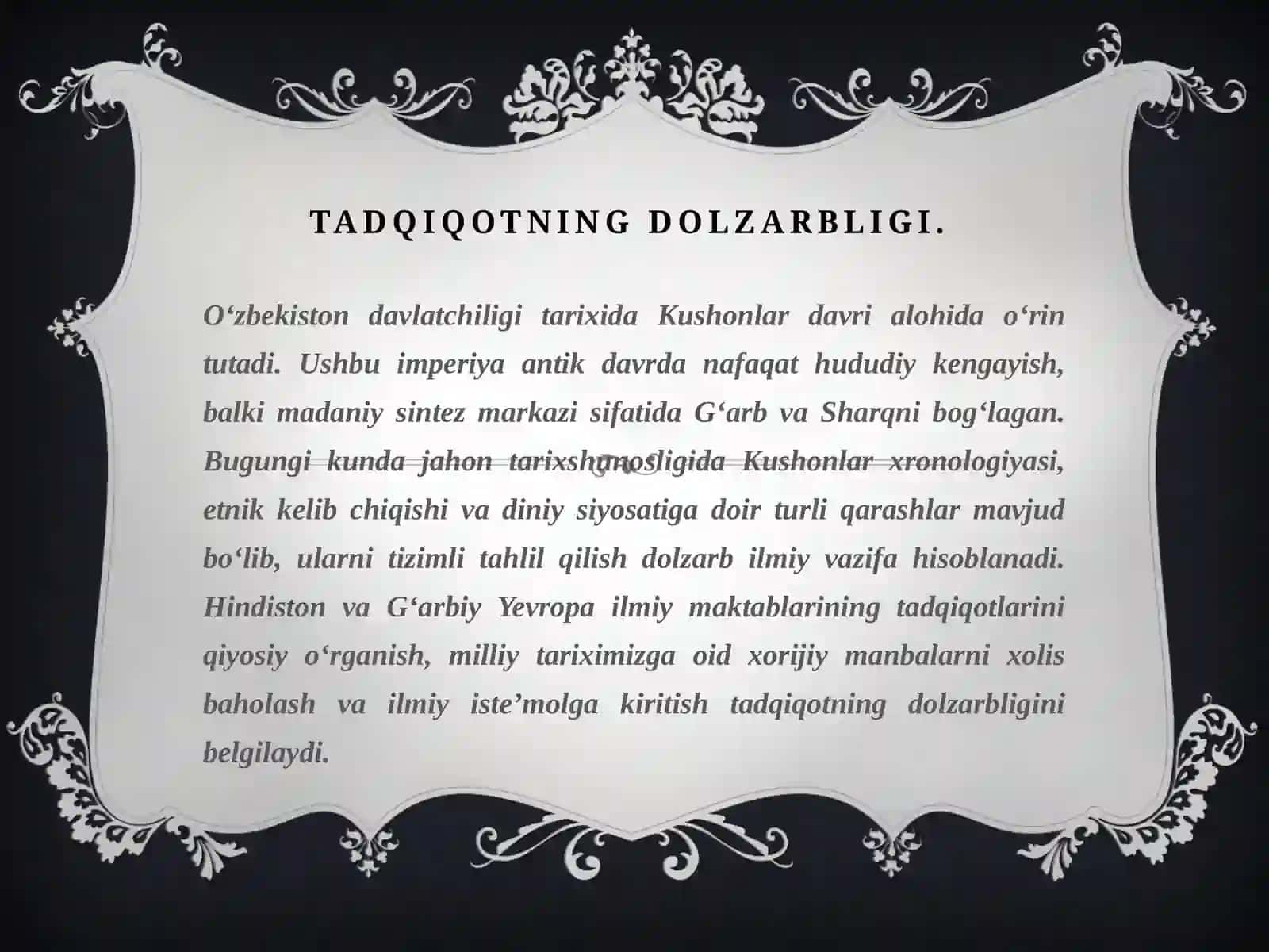 Kushon Podsholigi Tarixi va Madaniyati Hindiston va G‘arbiy Yevropa Olimlari Tadqiqotlarida 2