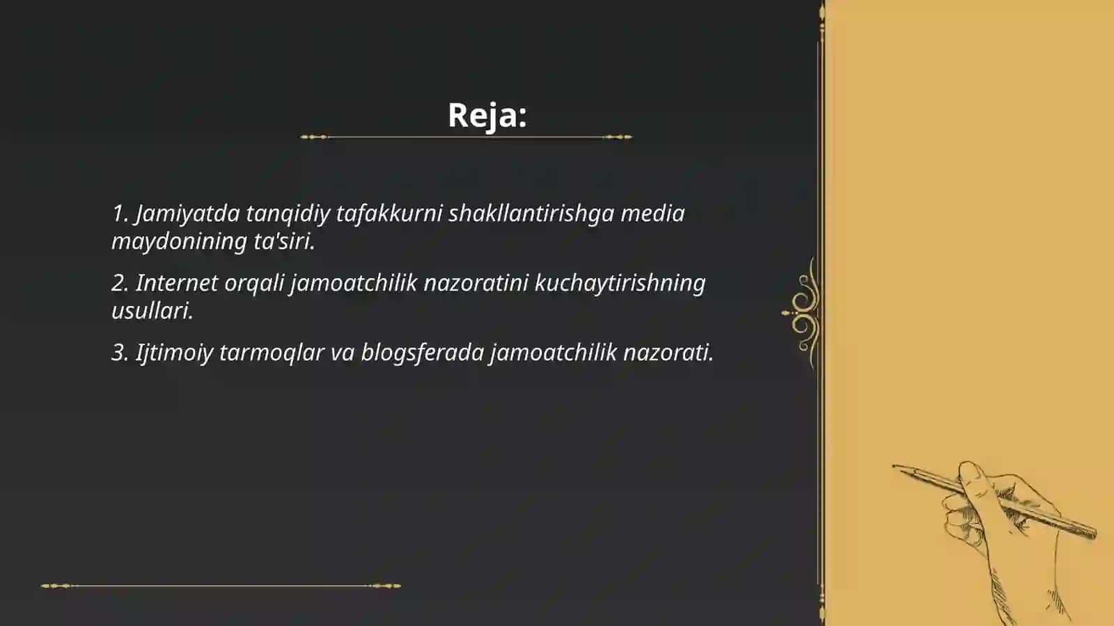 Jamiyatda tanqidiy tahliliy tafakkurni rivojlantirishda va jamoatchilik nazorati instuti faoliyatida media maydon va internet imkoniyatlari 2