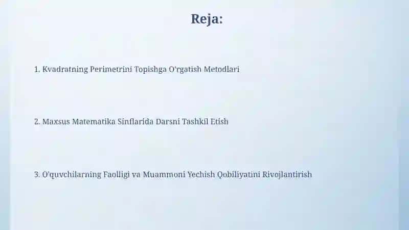 Kvadratning Perimetrini Topishga O'rgatish Metodlari 2