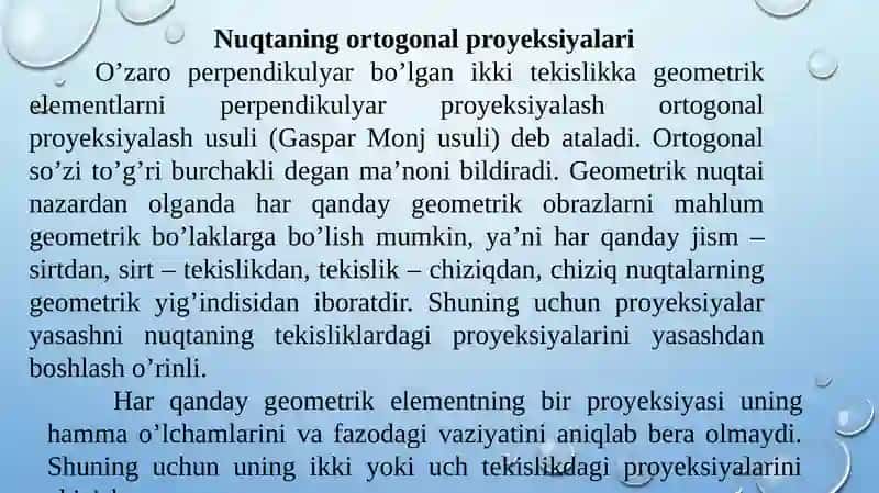 Ortogonal proyeksiyalash 2