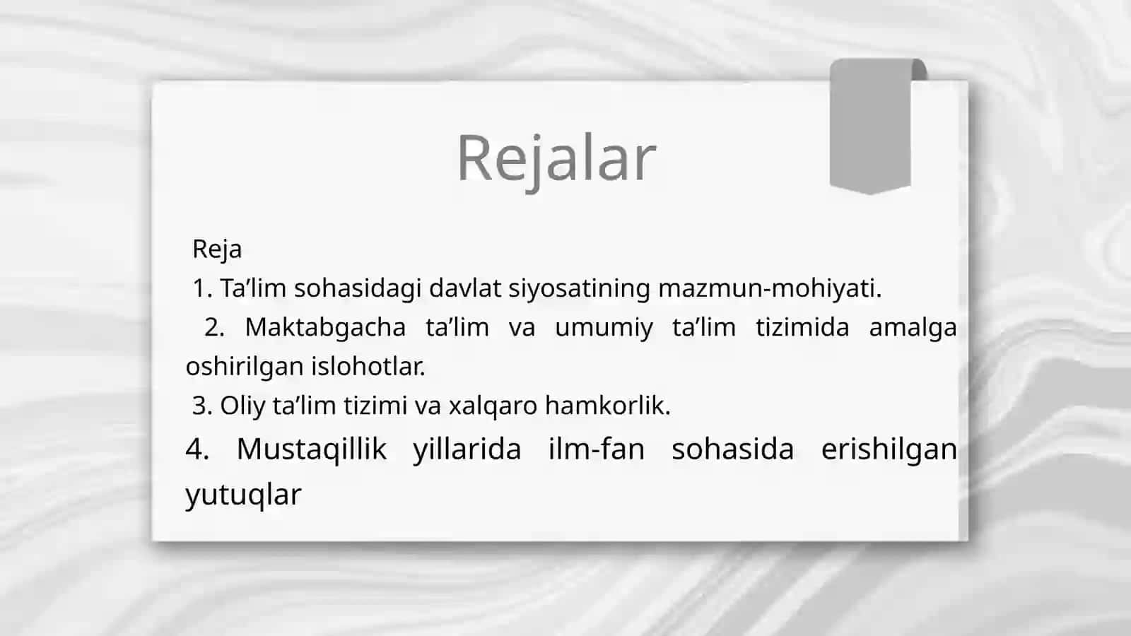 Ta'lim sohasidagi davlat siyosatining mazmun-mohiyati 2
