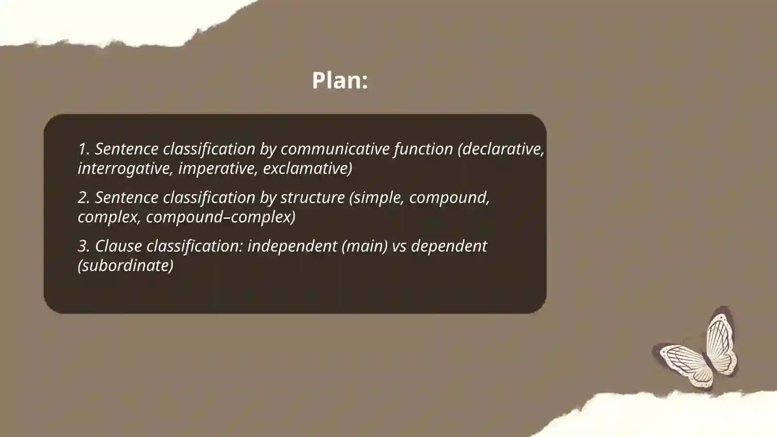 Classification of syntactic level 2