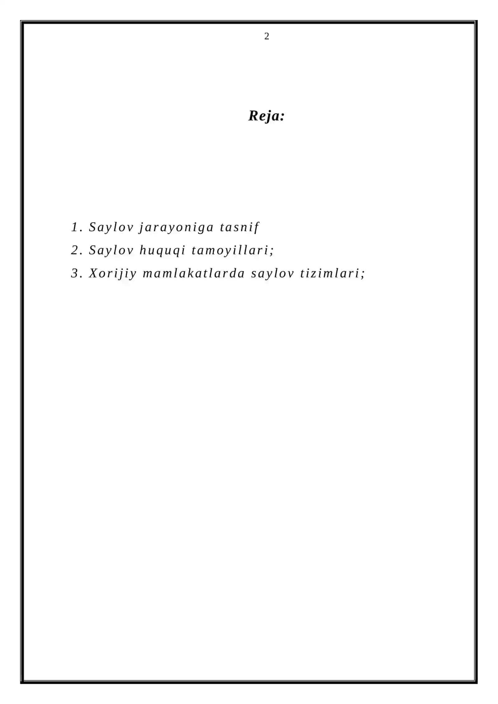 XORIJIY MAMLAKATLARDA SAYLOV JARAYONI 2