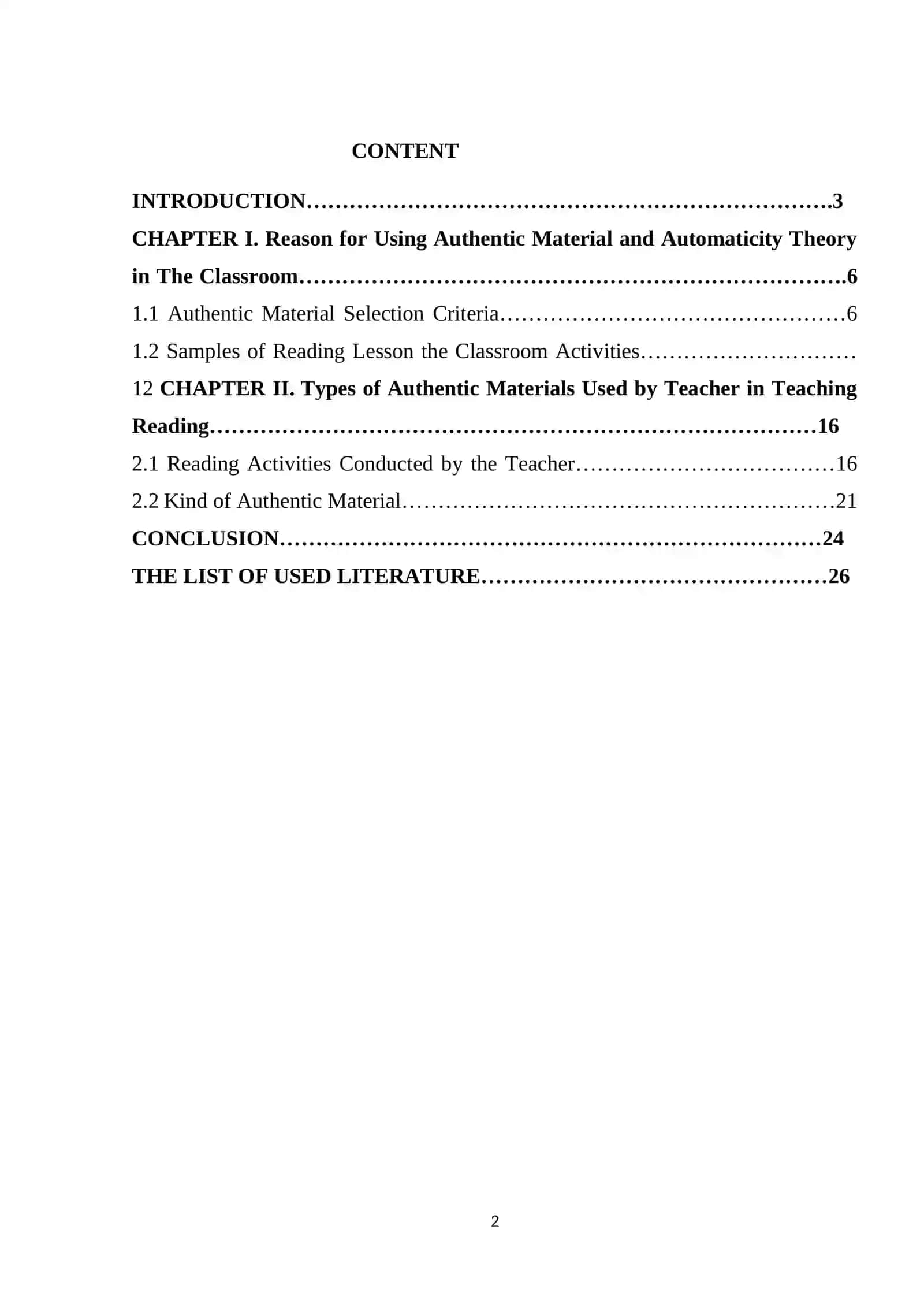 Types of Authentic Materials Used in Teaching Reading 2