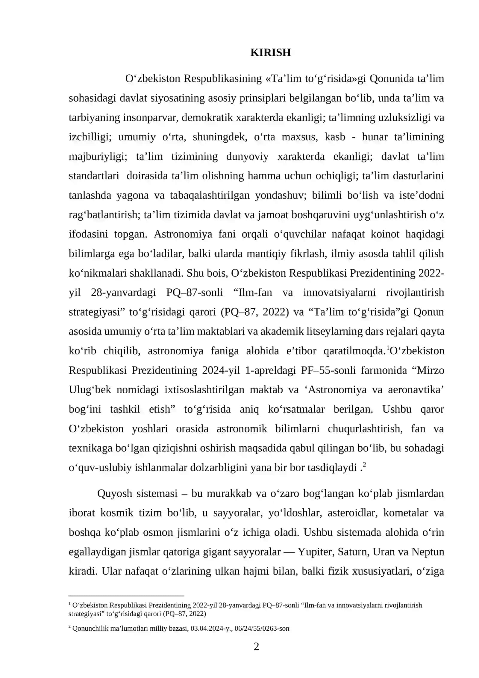 Gigant sayyoralar va ularning yo’ldoshi 2