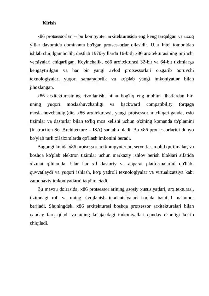 x86 protsessorlari asosiy xarakteristikalari 2