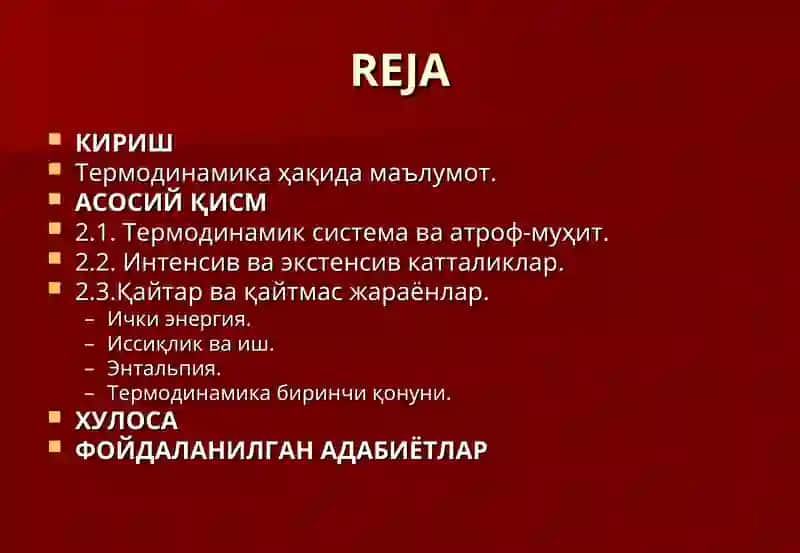 Кimyoviy termodinamika asoslari 2