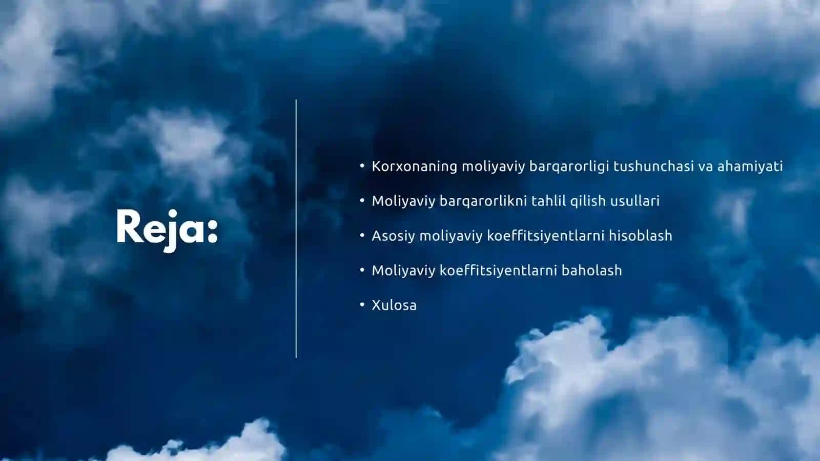 Korxonaning moliyaviy barqarorligini tahlil qilish va asosiy moliyaviy koeffitsiyentlarni hisoblash va baholash 2