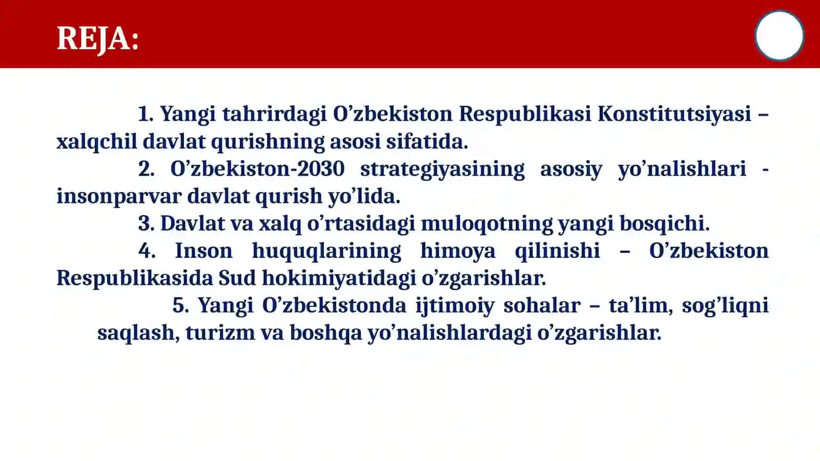 YANGI O’ZBEKISTONDA XALQCHIL VA INSONPARVAR DAVLAT QURISHNING IJTIMOIY – SIYOSIY DAVLAT QURISHNING AHAMIYATI 2