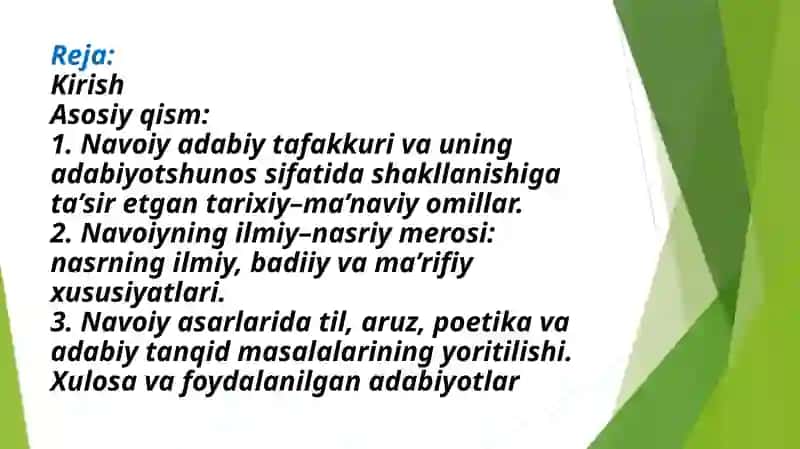 Navoiy – adabiyotshunos. Navoiyning ilmiy - nasriy asarlari. 2