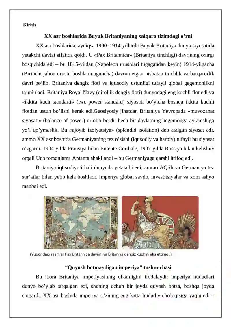 XX asr Buyuk Britaniyaning geosiyosiy va imperiya qisqarishi 2