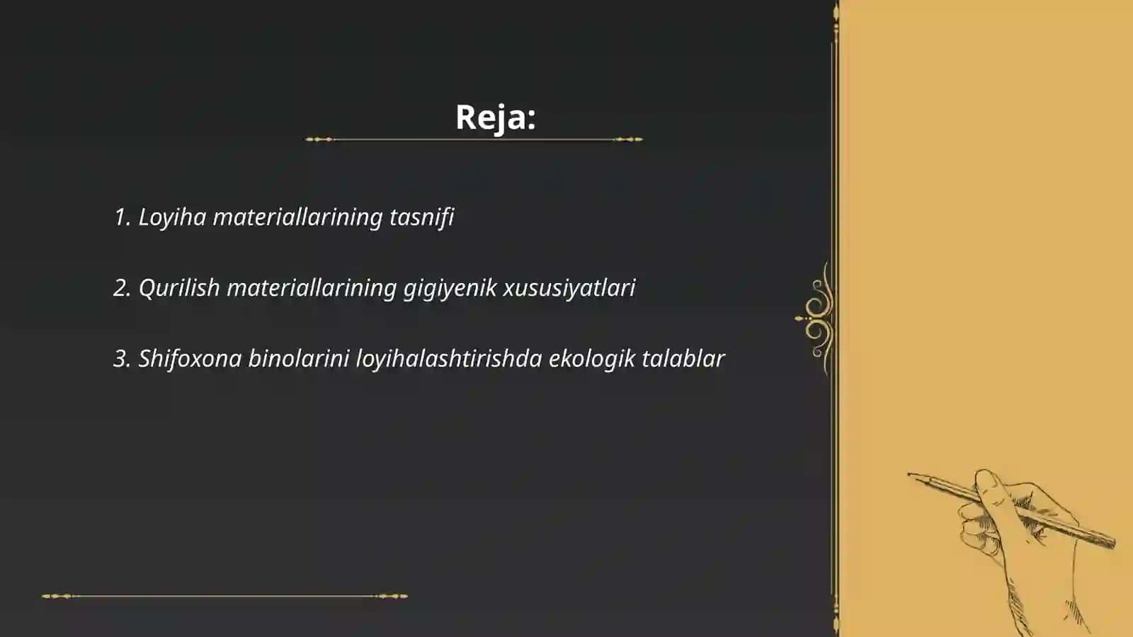 Loyiha materiallari boʻyicha davolash profilaktika muassasalarni gigiyenik baholash 2