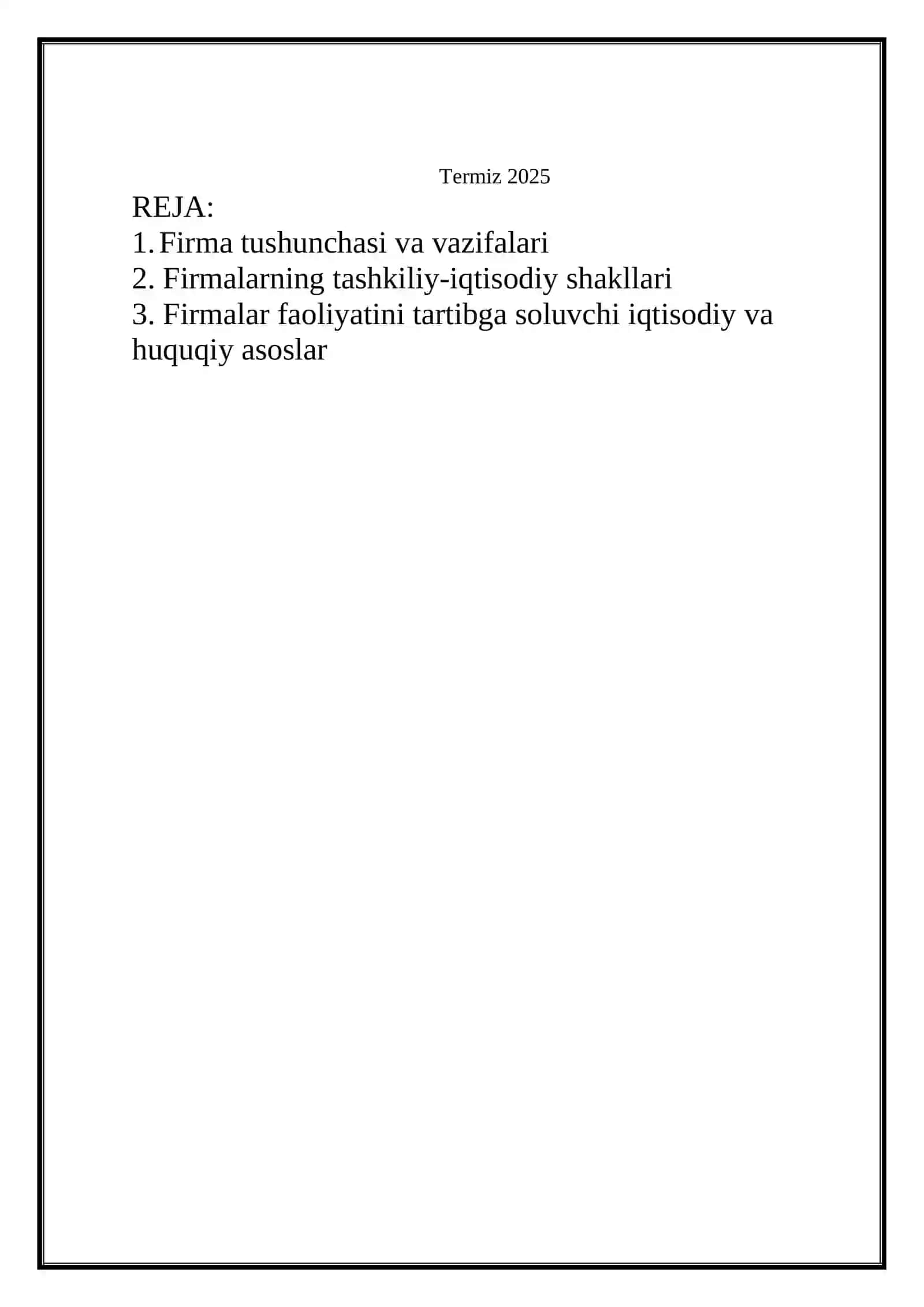 Mikroiqtisodiyot fanidan REFERAT 2