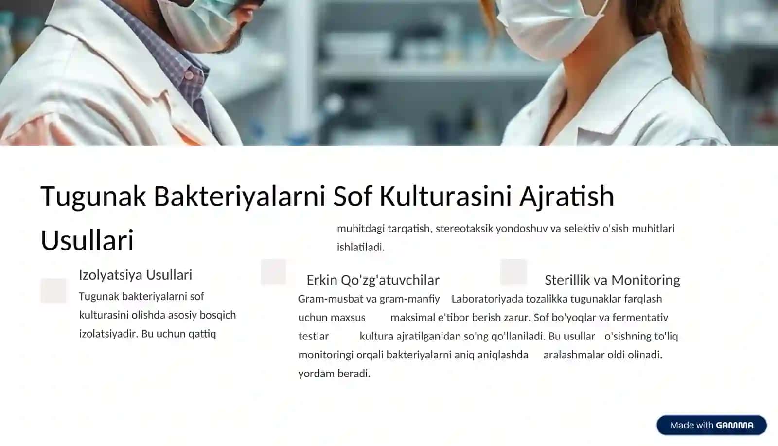 Tugunak Bakteriyalarni Sof Kulturasini Ajratish va Bakterial Preparatlar Tayyorlash 2