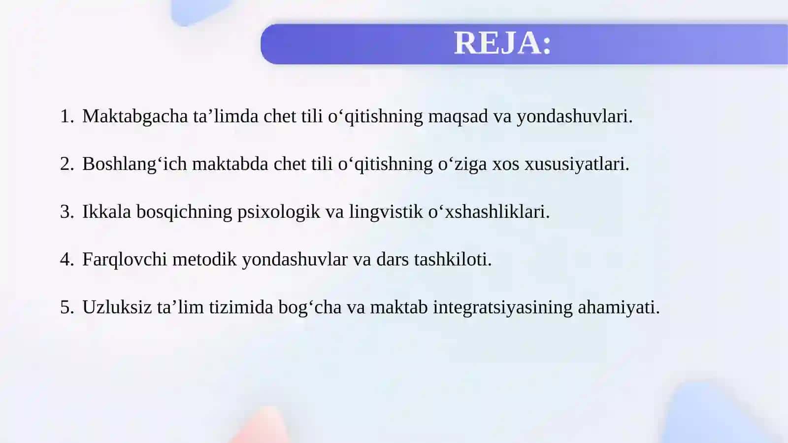 Bog‘cha va boshlang‘ich maktabda chet tilini o‘qitishdagi o‘xshashlik va farqlar 2