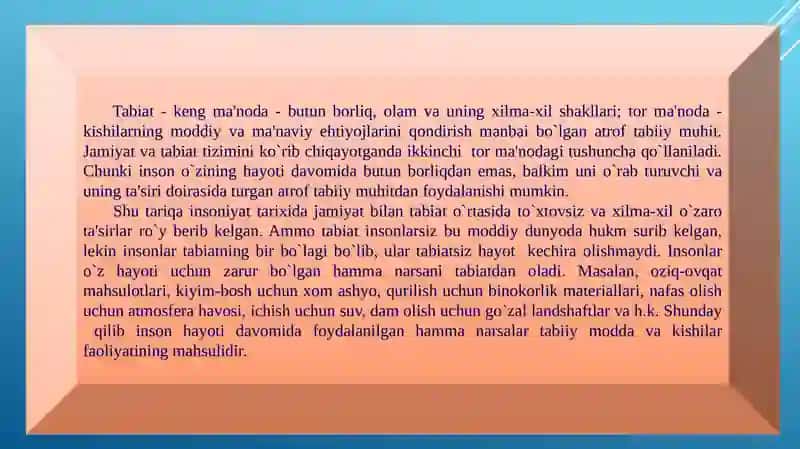 Ekologiya va huquqshunoslik fanining asosiy konsepsiyalari 2