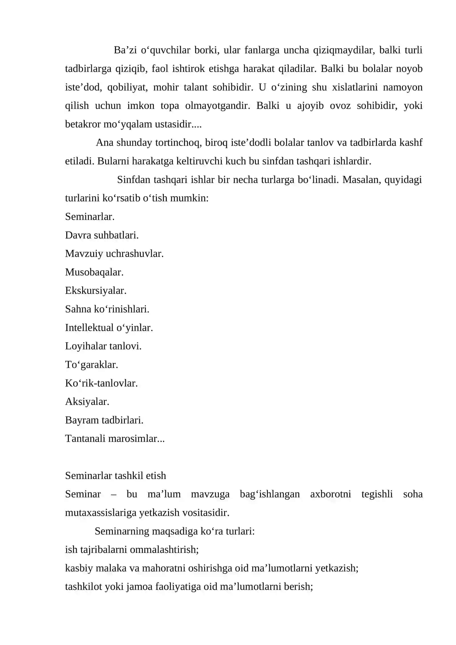 Bellashuvlarning mazmuni va ularni tashkil qilish usullari.Umumiy oʻrta taʼlim muassasalarida sinfdan va maktabdan tashqari tadbirlarni tashkil etish usullari 2